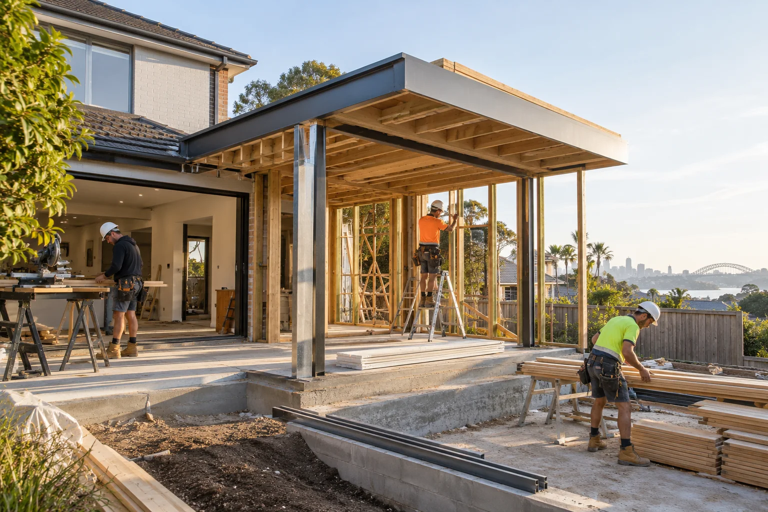 Residential extension under construction in Sydney